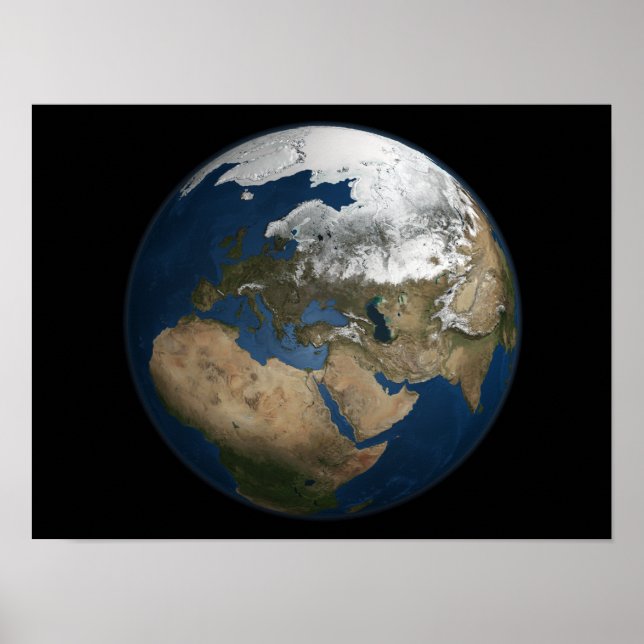 Eine globale Sicht auf Europa und Skandinavien Poster (Vorne)