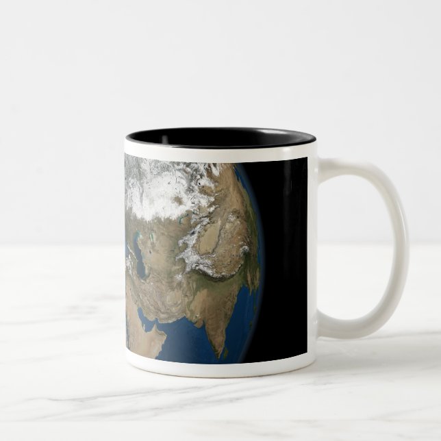Eine globale Sicht auf Europa und Skandinavien Zweifarbige Tasse (Rechts)