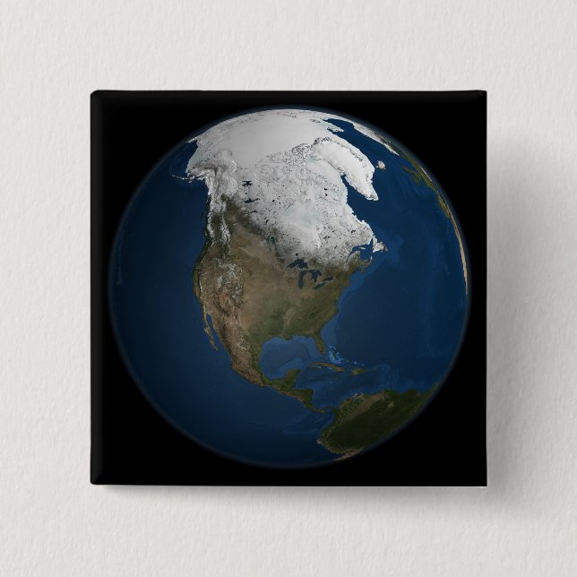 Eine globale Sicht auf Nordamerika Button (Vorderseite)