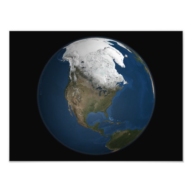 Eine globale Sicht auf Nordamerika Fotodruck (Vorne)