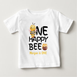 Eine glückliche Biene Honig Gelb  Bienen Mädchen 1 Baby T-shirt