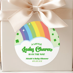 Eine glückliche Charm St. Patrick's Day Baby Dusch Runder Aufkleber