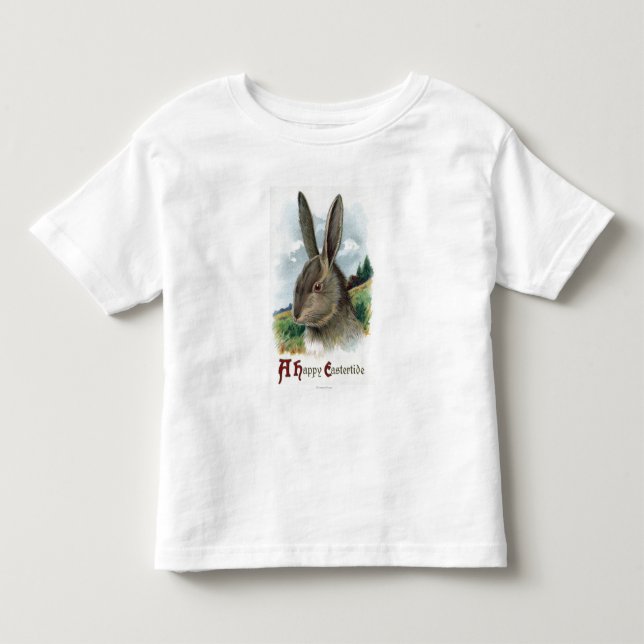 Eine glückliche EastertideGray Kaninchen-Szene Kleinkind T-shirt (Vorderseite)