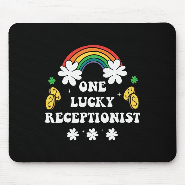 Eine glückliche Empfangsdame Hübscher St. Patricks Mousepad (Vorne)