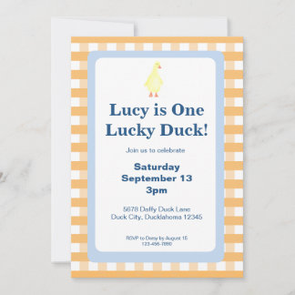 Eine Glückliche Ente Einladungsvorlage (Orange) Einladung