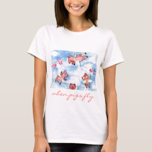 eine glückliche Herde der Fliegen-Schweine T-Shirt