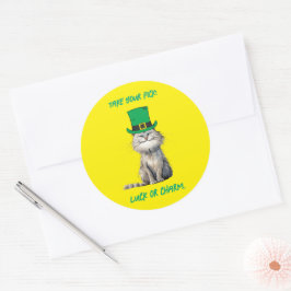 Eine glückliche irische Katze Runder Aufkleber