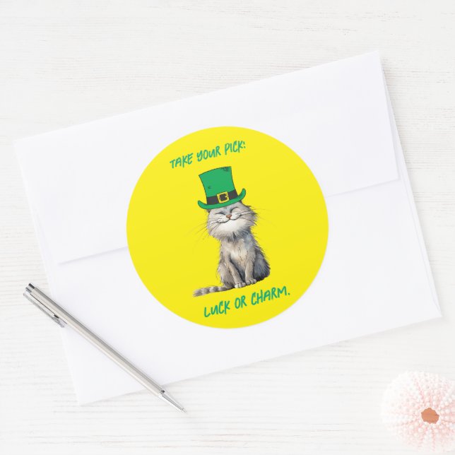 Eine glückliche irische Katze Runder Aufkleber (Umschlag)