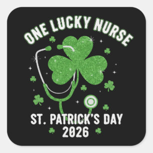 Eine Glückliche Krankenschwester St. Patrick's Day Quadratischer Aufkleber