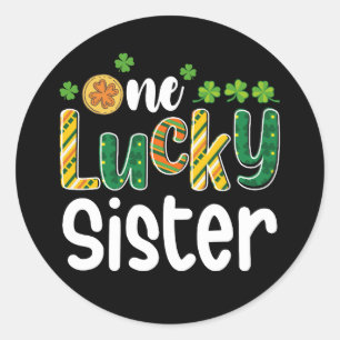Eine glückliche Schwester Matching Familie St Patr Runder Aufkleber
