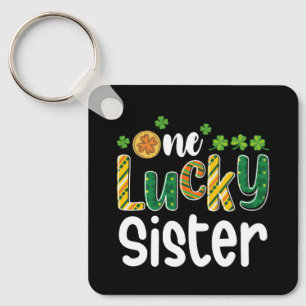 Eine glückliche Schwester passende Familie St. Pat Schlüsselanhänger