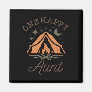 Eine glückliche Tante Camper 1. Geburtstag Camping Magnet