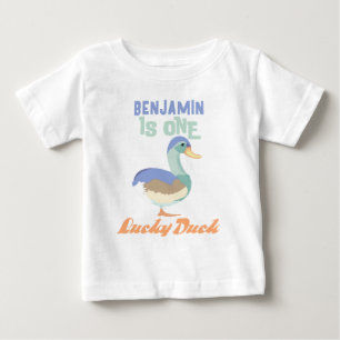 Eine Glücksentchen Erste Geburtstagspastell Baby T-shirt