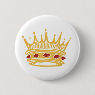 Eine goldene Krone mit Juwelen Button