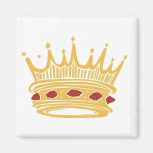 Eine goldene Krone mit Juwelen Magnet