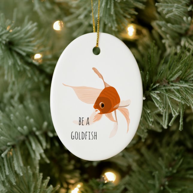 eine goldfarbene, schwarze Minimaldarstellung sein Keramik Ornament (Baum)