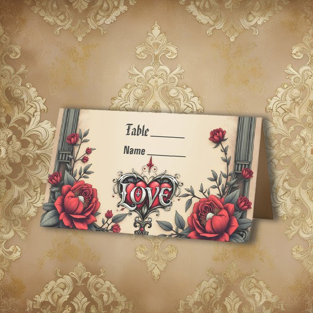 Eine gotische Romantik. Ein verzierter, gotischer  Platzkarte (Von Creator hochgeladen)