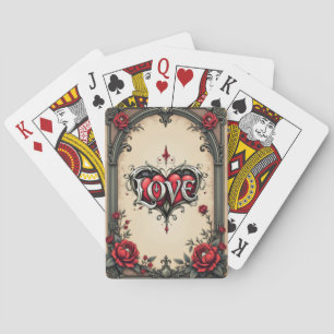 Eine gotische Romantik. Ein verzierter, gotischer Spielkarten