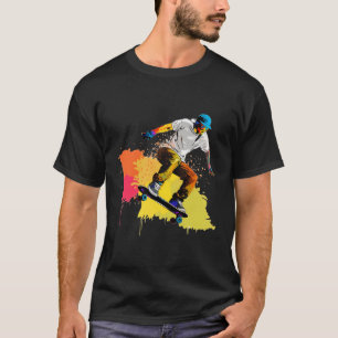 Eine grafische Pop-Kunst, die von einem Skateboard T-Shirt