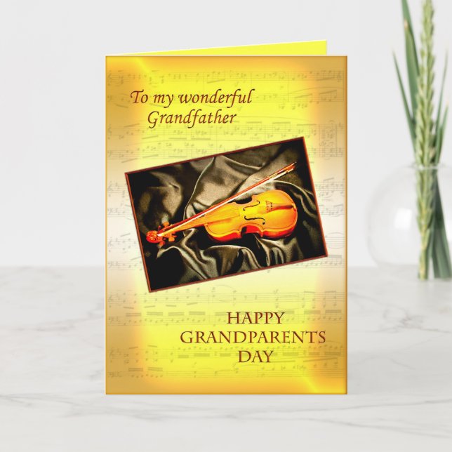 Eine Grandeltertagskarte mit Geige Karte (Vorderseite)
