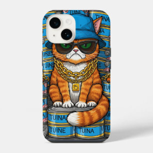 Eine grausame Katze mit goldenen Ketten iPhone 14 Hülle