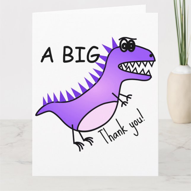 Eine große Dankbarkeit Dinosaurier Grußkarte Dankeskarte (Vorderseite)