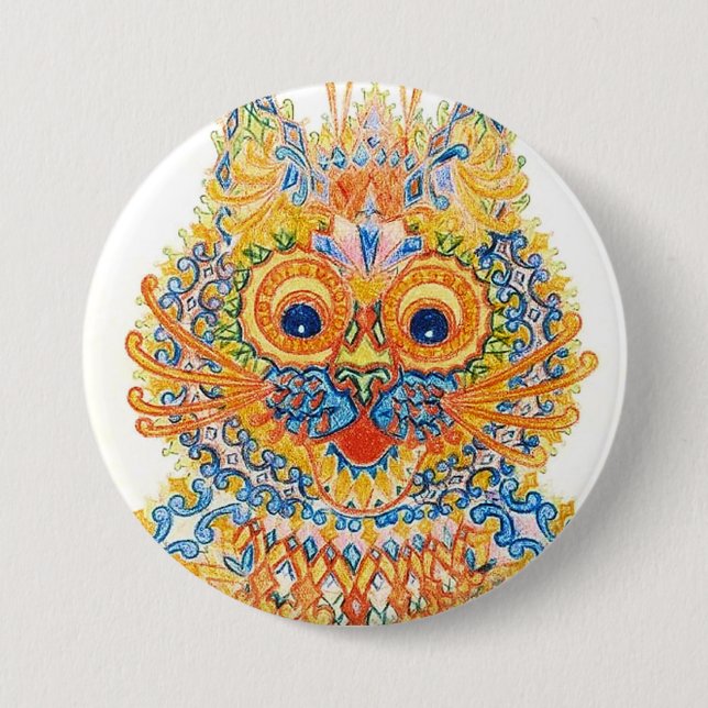 Eine große Mit Augen Katze, Louis Wain Button (Vorderseite)