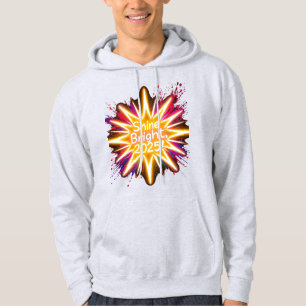 Eine große Sternexplosion, die in Neonlicht leucht Hoodie