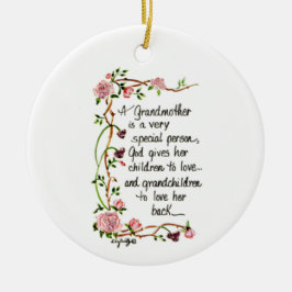 Eine Großmutter ist ein Text von Sonderperson, der Keramik Ornament
