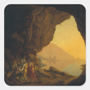 Eine Grotte im Königreich von Neapel Quadratischer Aufkleber