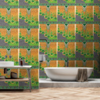 eine grüne und gelbe Wand