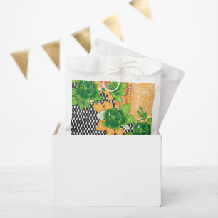 eine grüne und gelbe Wand Geschenktütchen