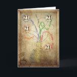 Eine grungy 21. Geburtstagskarte Karte<br><div class="desc">Eine grundige,  bedrückte Geburtstagskarte. Die Vase und Blume sind aus dem Schreiben!</div>