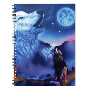 Eine Gruppe Wölfe in einer dunklen Nacht Notizblock