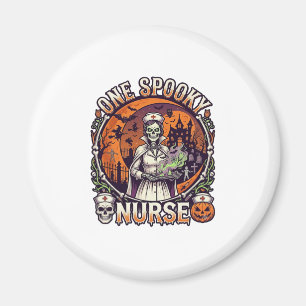 Eine Gruselige Krankenschwester Halloween Skelett  Magnet