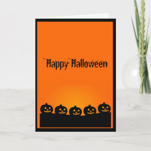 Eine gruselige Reihe von Halloween-Kürbisen Karte