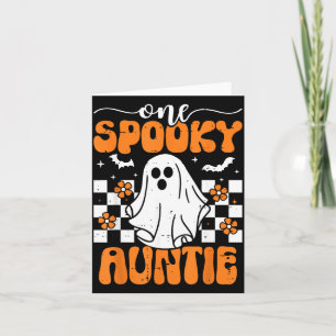 Eine gruselige Tante passende Familien-Halloween Karte