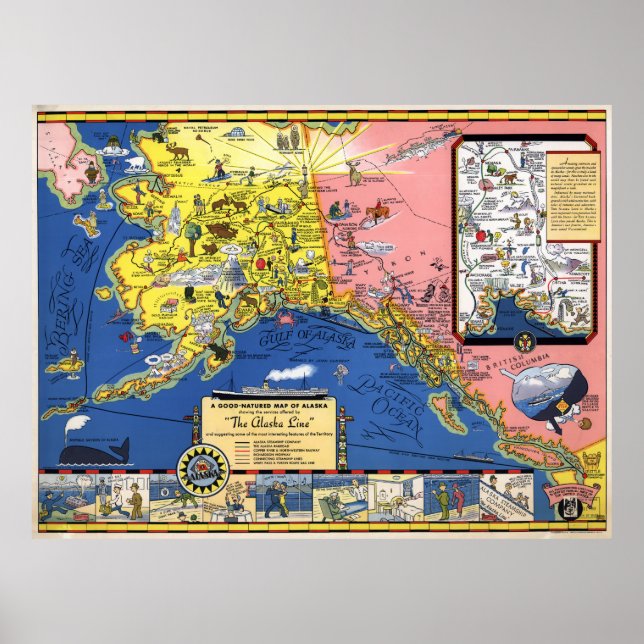 Eine gut gepflegte Karte von Alaska Poster (Vorne)