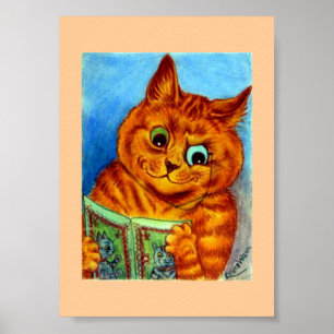 Eine gute Lektüre, illustriert von Louis Wain, Poster