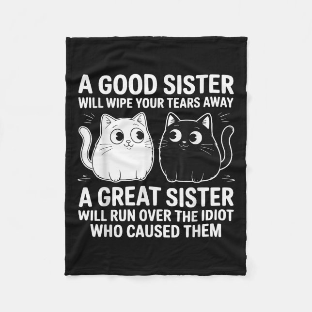Eine gute Schwester wischen Ihre Tränen lustige Ka Fleecedecke (Vorderseite)