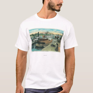 Eine Hafen-Verschiffen-Szene auf Sacramento River T-Shirt