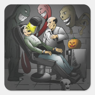 Eine Halloween-Nacht beim Zahnarzt Aufkleber