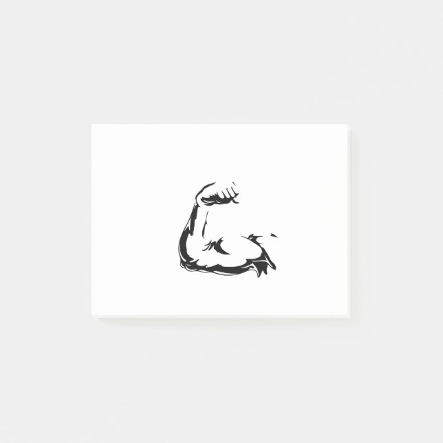 Eine Hand biceps Post-it Klebezettel (Vorderseite)