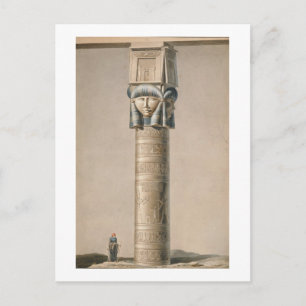 Eine Hathor-Säule in Dendarah, Abbildung " Postkarte