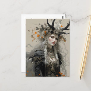 Eine heidnische Göttin mit Antlern Postkarte