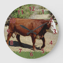 Eine Heiferkuh Große Wanduhr