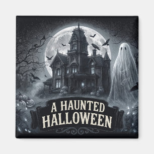 Eine heimgesuchte Halloween-Vintage-Gothic-Illustr Magnet
