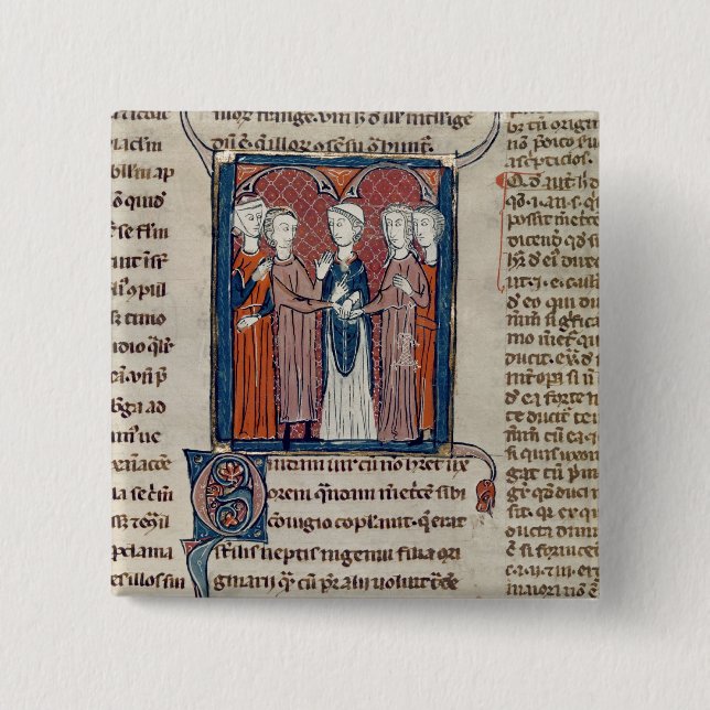 Eine Heirat-Szene, von 'Decrets de Gratien' Button (Vorderseite)