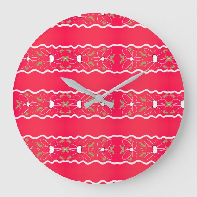 Eine helle, blumengeschmückte Uhr (Vorderseite)