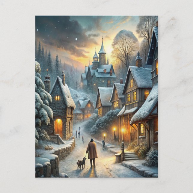 Eine herrliche Winterlandschaft Postkarte (Vorderseite)